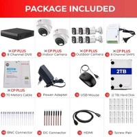 Cp Plus CP PLUS 8 channel DVR with 2MP 6x OUTDOOR & 2x INDOOR, Built-in Audio Mic, Dual Light Color Night Vision wired CCTV Cameras, Motion Detection, 8 Channel SMPS, 70 Meters Cable, 2TB HDD, Required BNC/DC