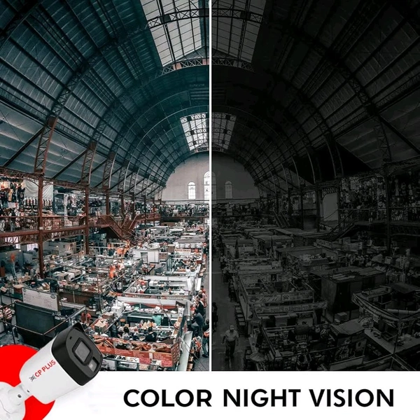 Cp Plus CP PLUS 8 channel DVR with 2MP 6x OUTDOOR & 2x INDOOR, Built-in Audio Mic, Dual Light Color Night Vision wired CCTV Cameras, Motion Detection, 8 Channel SMPS, 70 Meters Cable, 2TB HDD, Required BNC/DC