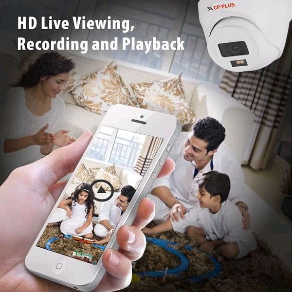 Cp Plus CP PLUS 8 channel DVR with 2MP 6x OUTDOOR & 2x INDOOR, Built-in Audio Mic, Dual Light Color Night Vision wired CCTV Cameras, Motion Detection, 8 Channel SMPS, 70 Meters Cable, 2TB HDD, Required BNC/DC