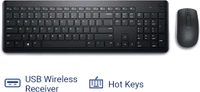 Dell KM3322W Wireless USB Keyboard and Mouse Combo, Anti-Fade & Spill-Resistant Keys, up to 36 Month Battery Life, 3Y Advance Exchange Warranty - Black