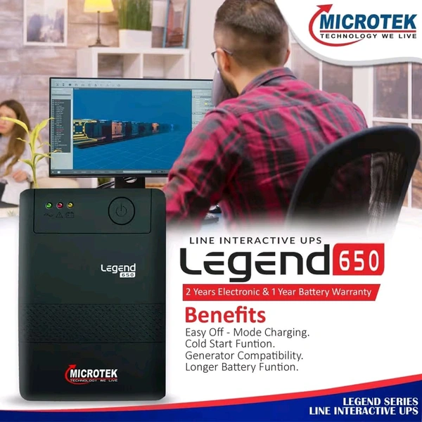 Microtek Legend 650 Line Interactive UPS 650VA/360W, Micro Processor Based UPS System, An Ideal Power Backup & Protection for Desktop PC & Home Office with 2 Years on Electronics and 1 year on Battery
26%
off