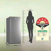 Haier 190L 5 Star Direct Cool Single Door Refrigerator | 3 Toughened Glass Shelves | Fast Ice Making in Just 60 minutes | Large Veg Box| Easy Clean Back (HED-205DS-P, Dazzle Steel)