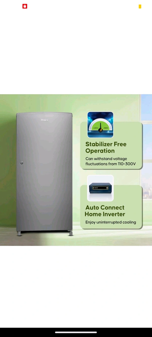 Haier 190L 5 Star Direct Cool Single Door Refrigerator | 3 Toughened Glass Shelves | Fast Ice Making in Just 60 minutes | Large Veg Box| Easy Clean Back (HED-205DS-P, Dazzle Steel)