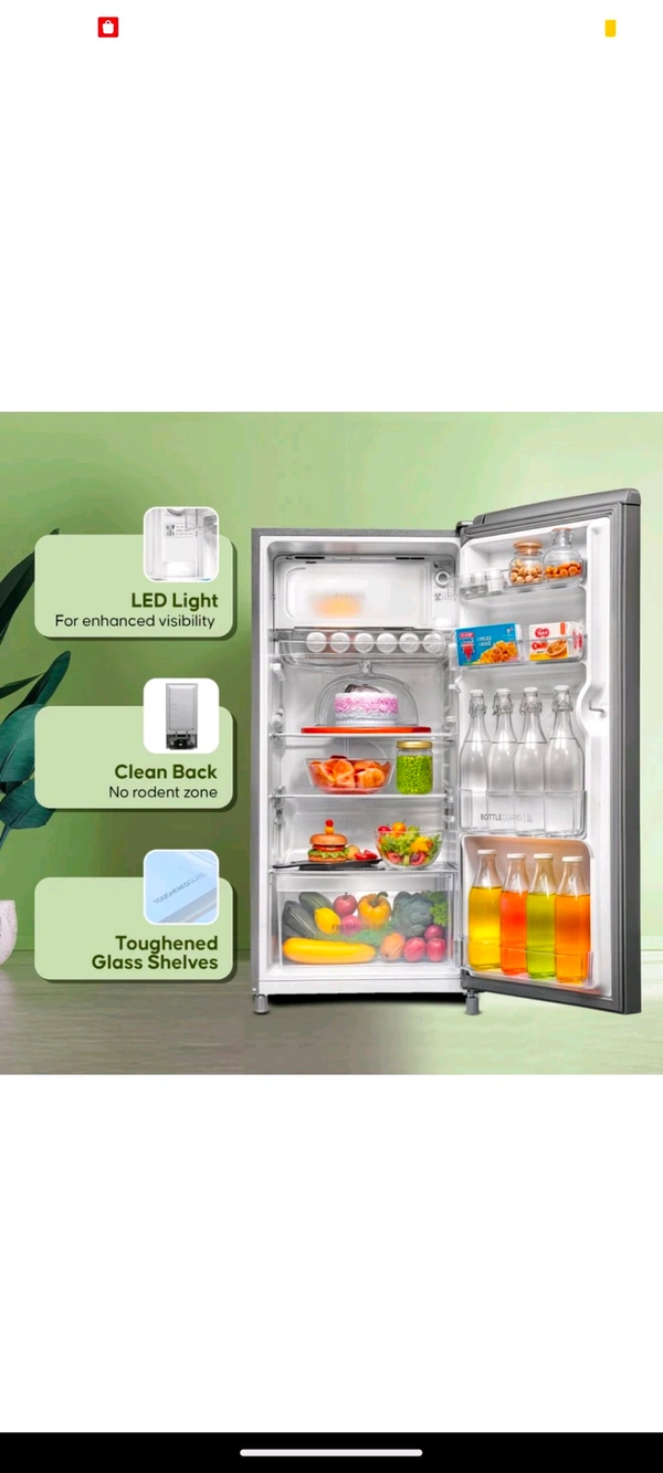 Haier 190L 5 Star Direct Cool Single Door Refrigerator | 3 Toughened Glass Shelves | Fast Ice Making in Just 60 minutes | Large Veg Box| Easy Clean Back (HED-205DS-P, Dazzle Steel)