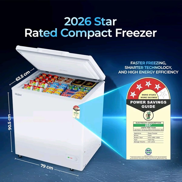 Haier HFC-230SPW4, Single Door Convertible Deep Freezer, Heavy Duty Compressor with inside metal Liner, Compact Design with Removable Gasket (White)