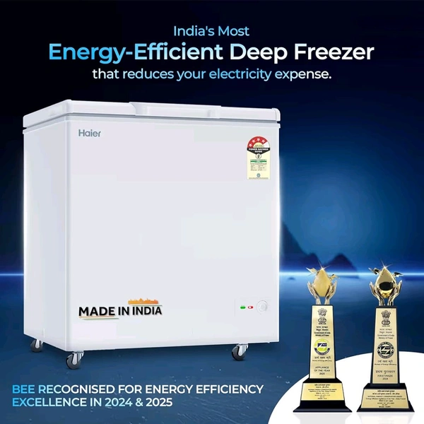 Haier HFC-230SPW4, Single Door Convertible Deep Freezer, Heavy Duty Compressor with inside metal Liner, Compact Design with Removable Gasket (White)