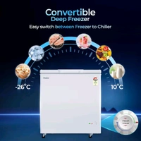 Haier HFC-230SPW4, Single Door Convertible Deep Freezer, Heavy Duty Compressor with inside metal Liner, Compact Design with Removable Gasket (White)
