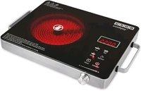 Usha USHA IR2200TCB Infrared Induction Cooktop with grill | 2200 Watts | 11 Power Level | 4 Preset Menu | Feather Touch Controls | Digital display | 1 Year Warranty| Black