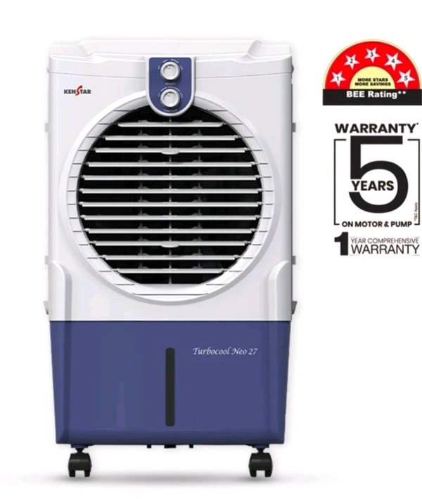 Kenstar TallDe HC 25 L Room/Personal Air Cooler For Home| Honeycomb Pad |High Speed Fan |35 Ft Powerful Air Throw|Inverter compatible |Portable Cooler-Room|1-Yr Product Warranty|5 Years Motor Warranty White & Black