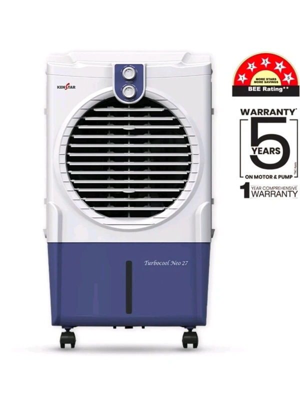 Kenstar TallDe HC 25 L Room/Personal Air Cooler For Home| Honeycomb Pad |High Speed Fan |35 Ft Powerful Air Throw|Inverter compatible |Portable Cooler-Room|1-Yr Product Warranty|5 Years Motor Warranty White & Black