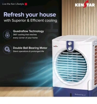 Kenstar TallDe HC 25 L Room/Personal Air Cooler For Home| Honeycomb Pad |High Speed Fan |35 Ft Powerful Air Throw|Inverter compatible |Portable Cooler-Room|1-Yr Product Warranty|5 Years Motor Warranty White & Black