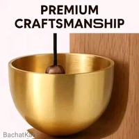 Wooden Magnetic Door Chime Bell With Brass Dopamine Door Bell For Home Self Adhesive Magnetic Doorbell, Ideal Housewarming Gift (Beige 2 Pc)