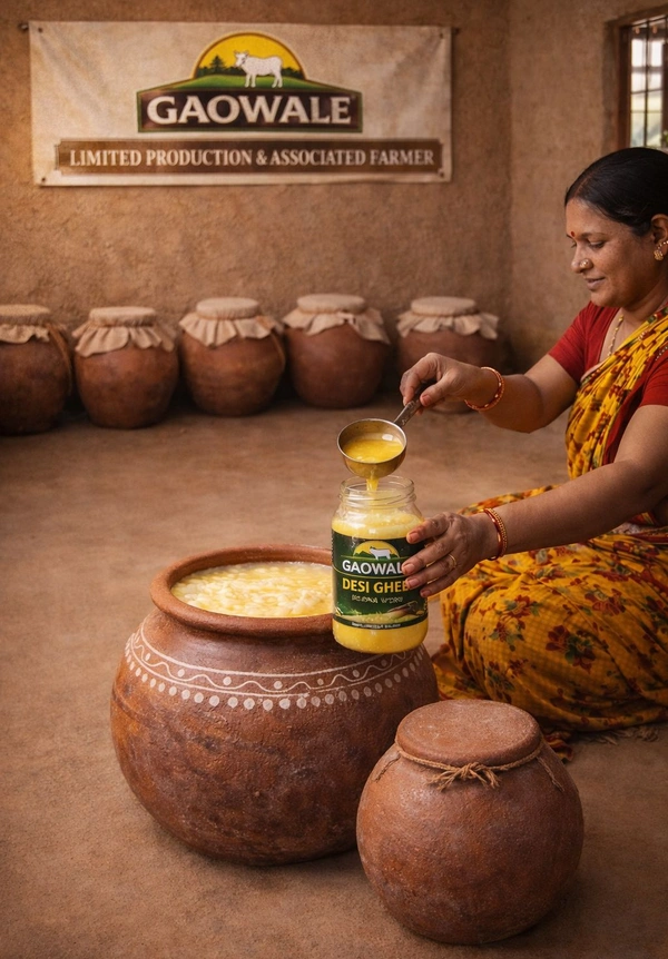Gaowale  Desi Bilona Ghee 1Kg Jar  / Matka 