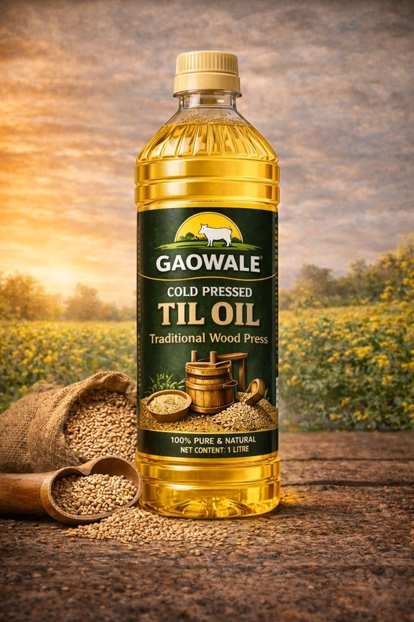 Gaowale  Til Cold Pressed Oil 1L Bottle 