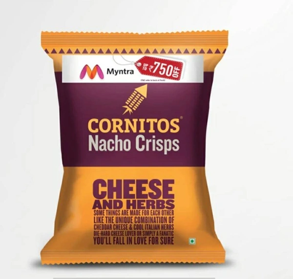 CORNITOS NACHO MYNTRA PACK, CHEESE & HERBS 150G