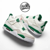 Retro 4 White Green - UK 8
