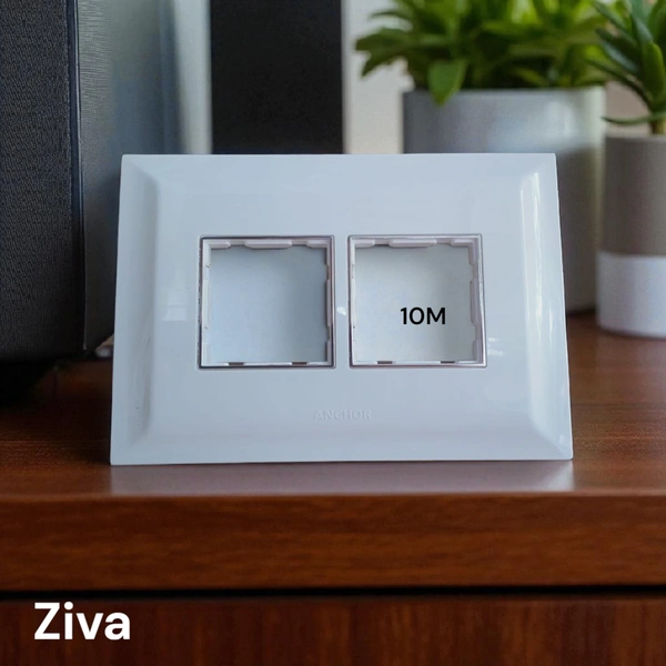 ANCHOR ZIVA 10 MODULAR WOODEN COVER PLATE ( WHITE ) - WHITE