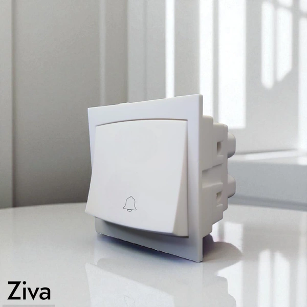 ANCHOR ZIVA 6A. BELL PUSH SWITCH , 2M ( WHITE ) - WHITE
