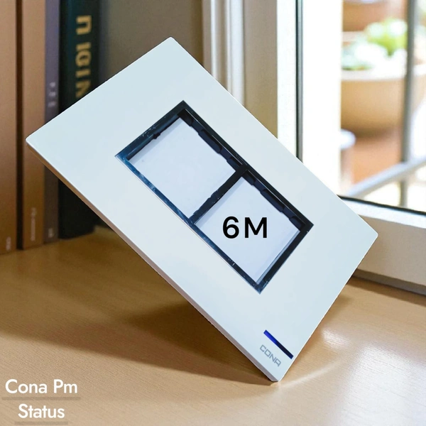 PM CONA STATUS SMART WOOD 6 MODULAR COVER PLATE - SNOW WHITE - SNOW WHITE