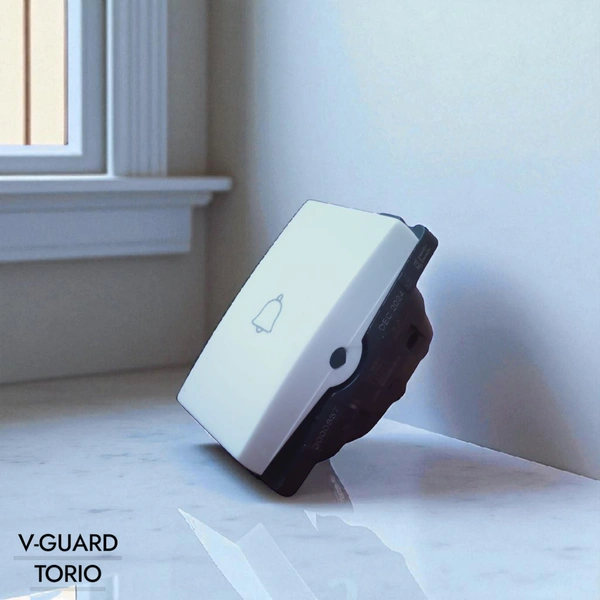 V-GUARD TORIO 6AX . BELL PUSH SWITCH-1M ( WHITE ) - WHITE