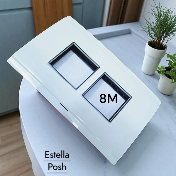 PM CONA ESTELLA POSH 8 MODULAR WOOD PLATE ( WHITE ) - White