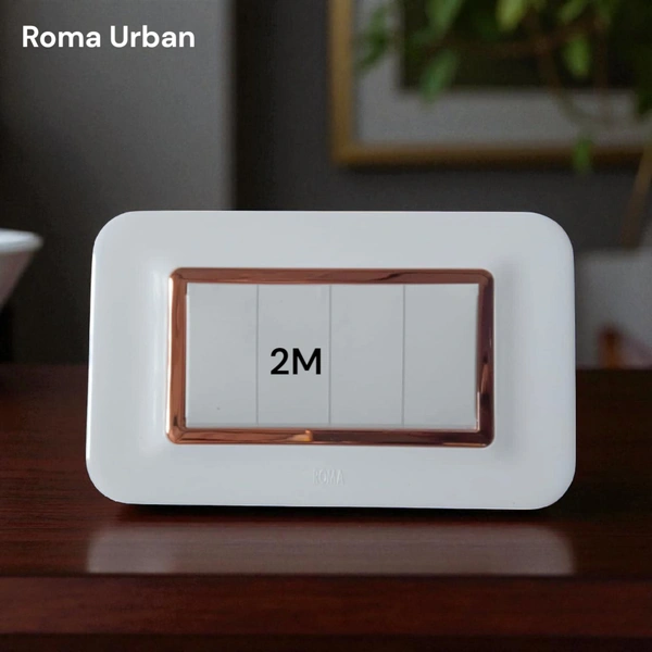ANCHOR ROMA URBAN 2 MODULAR COVER PLATE WITH BASE FRAME ( COPPER WHITE ) - COPPER WHITE