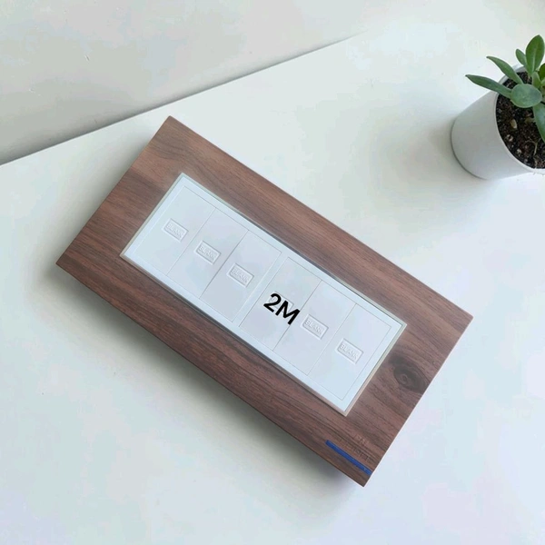 PM CONA STATUS SMART WOOD 2 MODULAR COVER PLATE ( ITALIAN ) - ITALIAN WOOD