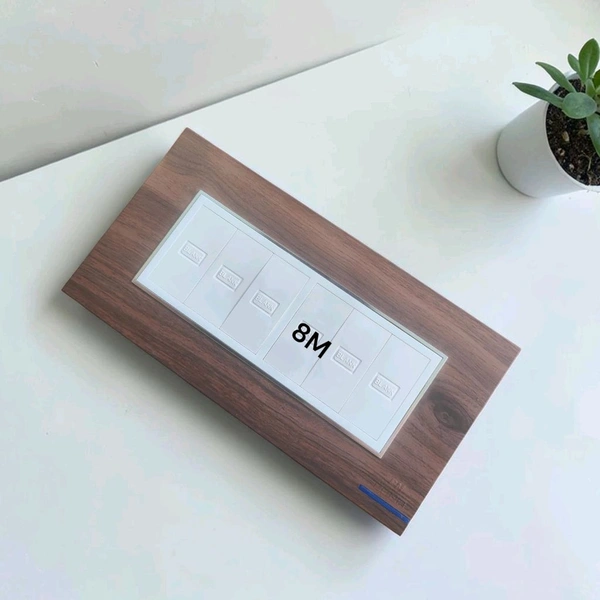 PM CONA STATUS SMART WOOD 8 MODULAR COVER PLATE ( ITALIAN ) - ITALIAN WOOD
