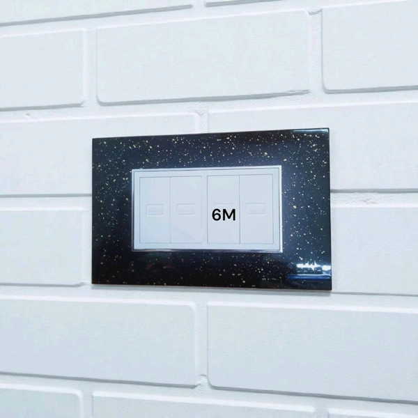 PM CONA STATUS SMART WOOD 6 MODULAR COVER PLATE ( DARK SPARKLE )