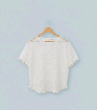 Elegant Lace Crochet Top - Small