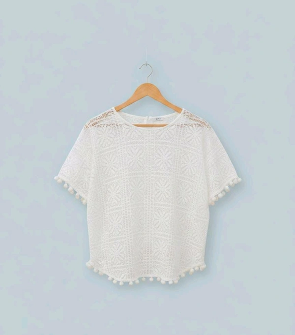 Elegant Lace Crochet Top - Small