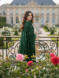 Emerald Garden Embroidered Kurta Set - Small