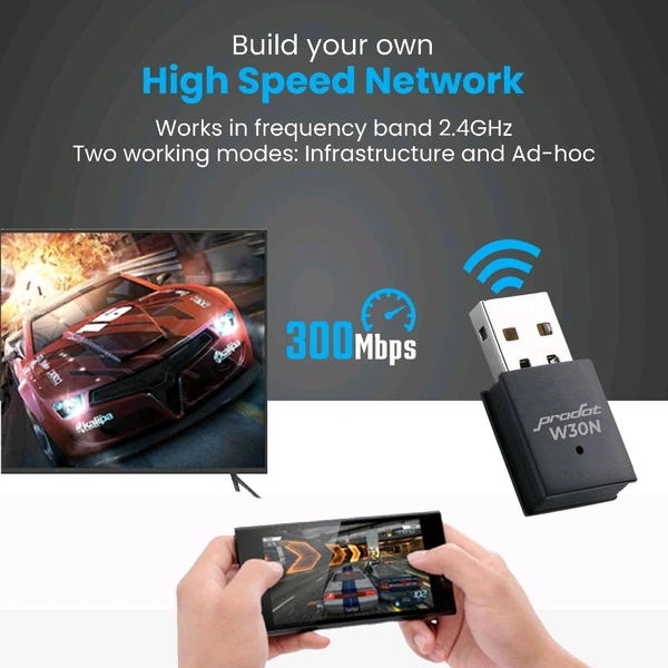 PRODOT WIRELESS WIFI 300Mbps W30N NANO USB DONGLE