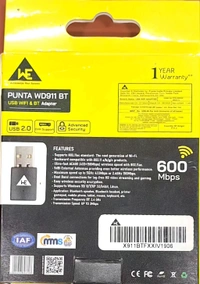PUNTA WIRELESS WIFI & B.T 600MBPS USB ADAPTER WD911 BT