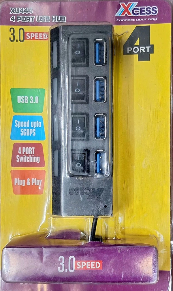 XCESS USB HUB 4 PORT 3.0 SPEED XU444