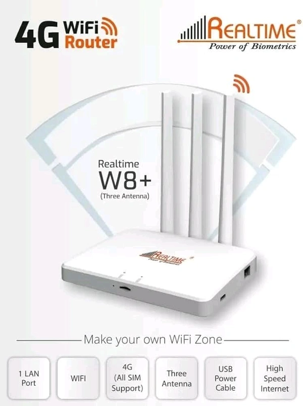 REALTIME WIFI ROUTER 4G LTE THREE ANTENA REALTIME W-8