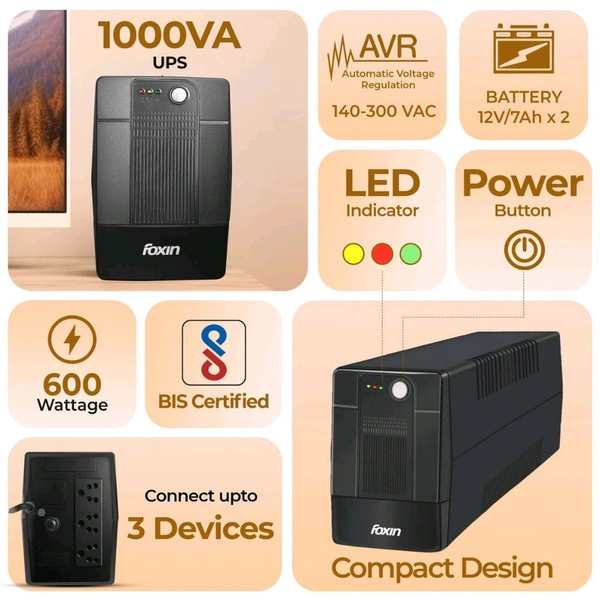 FOXIN LINE INTERACTIVE UPS 1000VA