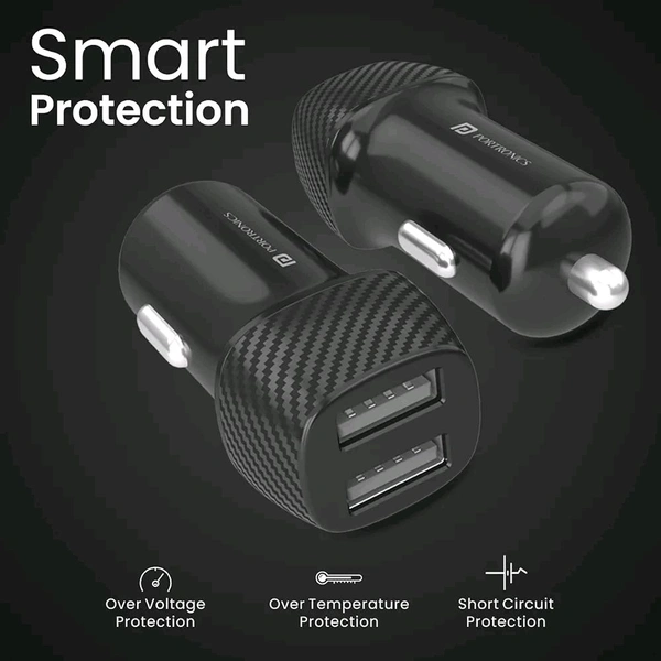 PORTRONICS CAR POWER 5 WITH DUAL OUTPUT TWO USB 12W POR 1345