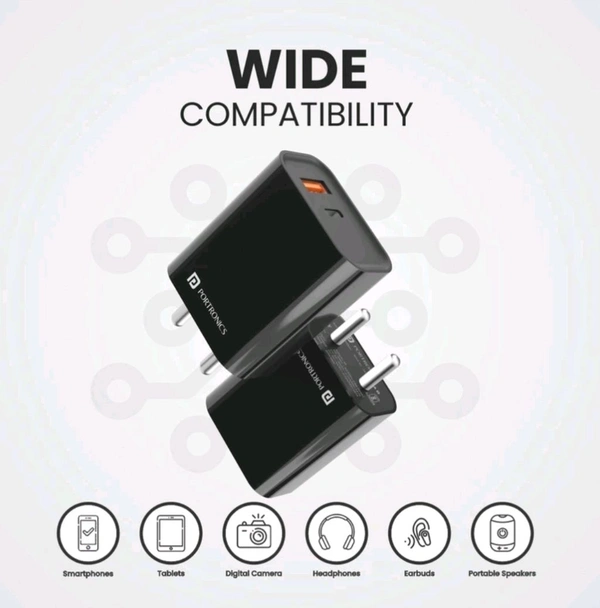 PORTRONICS ADAPTO 45 22.5W ADAPTER WITH DUAL OUTPUT POR 1445