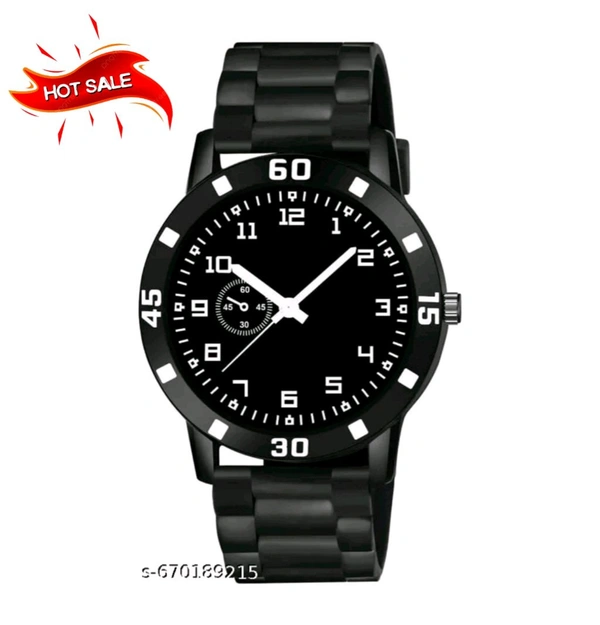 Premium Black Stylish Men's Watch | Luxury Analog Watch | Metal Strap Fashion Watch