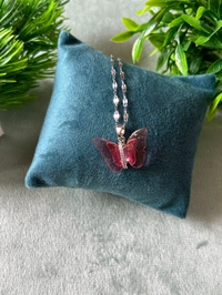 Blush Crystal Monarch Butterfly Necklace