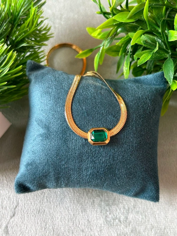 Regal Green Baguette Snake Chain