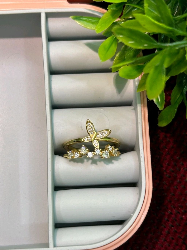 The Golden Butterfly Crown Ring