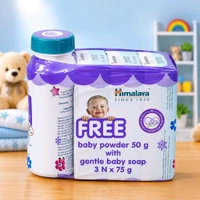 Baby Powder 50g With Gentle Baby Soap 3n × 75 G