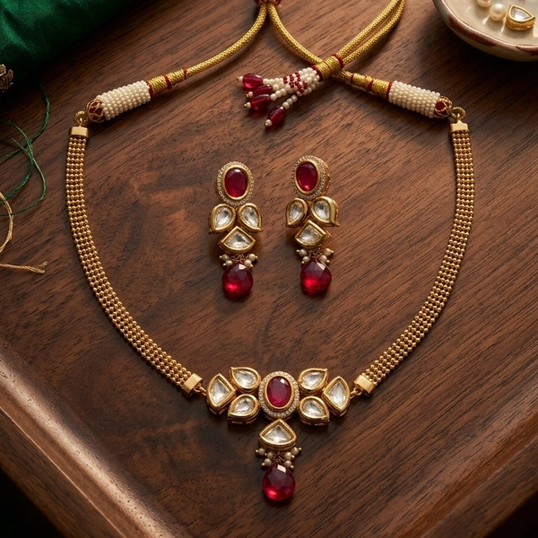 Regal Kundan Elegance-Ruby