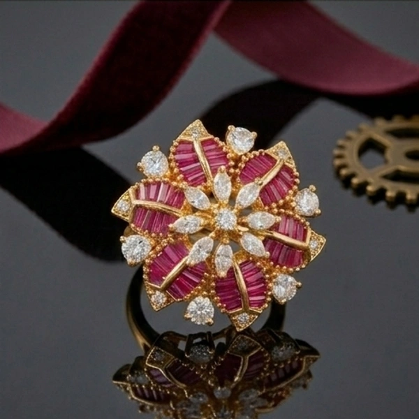 Ruby Starburst Cocktail Ring