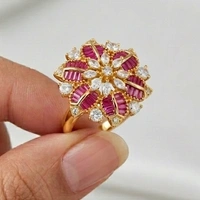 Ruby Starburst Cocktail Ring