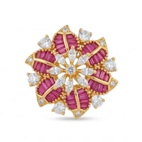 Ruby Starburst Cocktail Ring