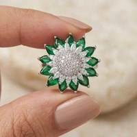 Emerald Sunburst Ring