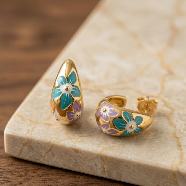 Vintage Bloom Enamel Hoop